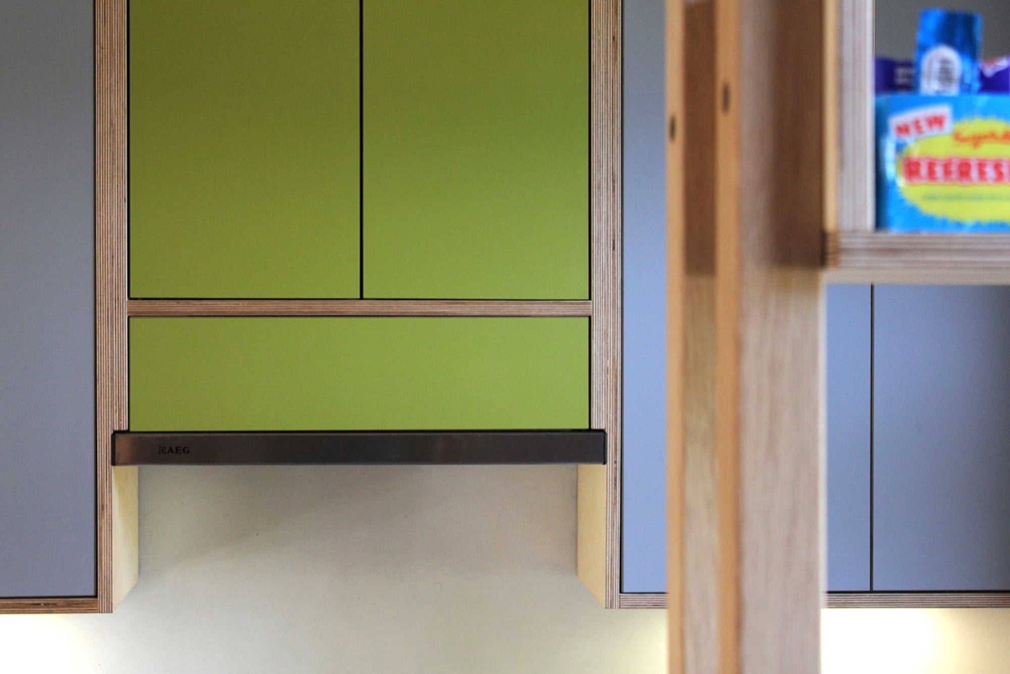 Green & grey kitchen extractor housing