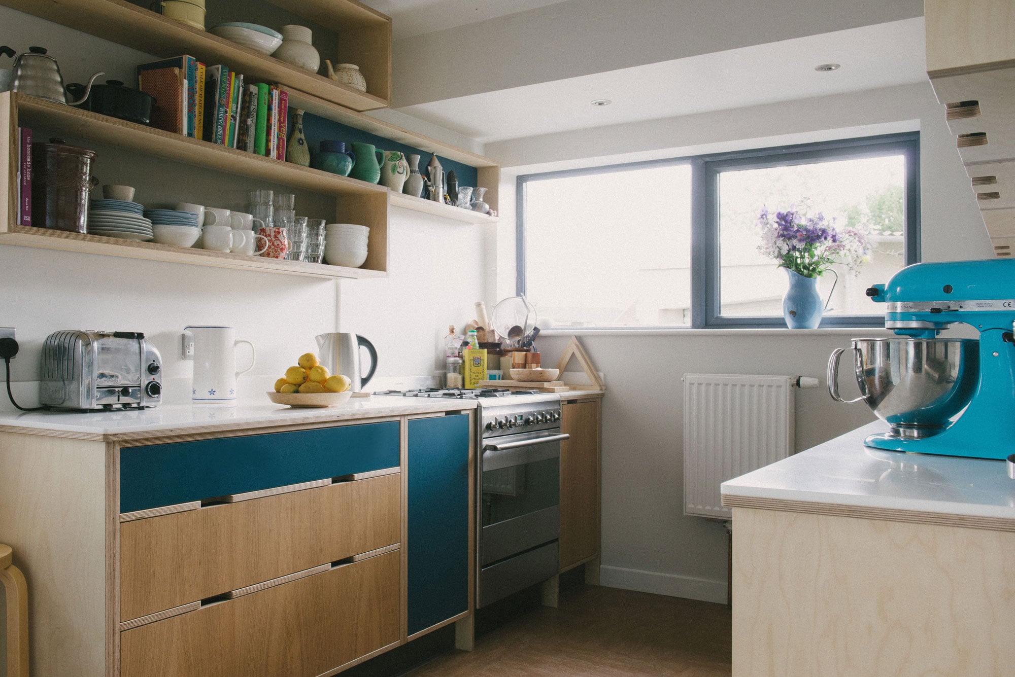 Navy and Oak kitchen