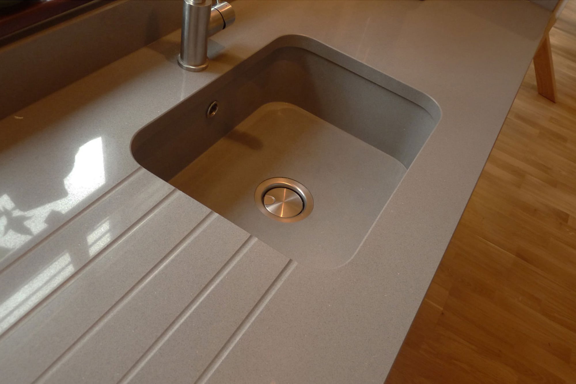 Grey Silestone sink