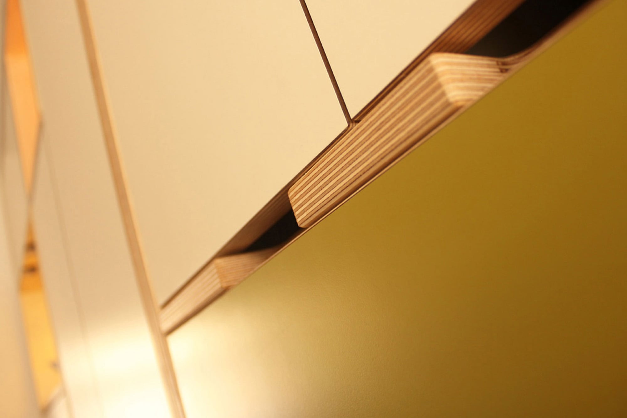 Plywood kitchen door detail