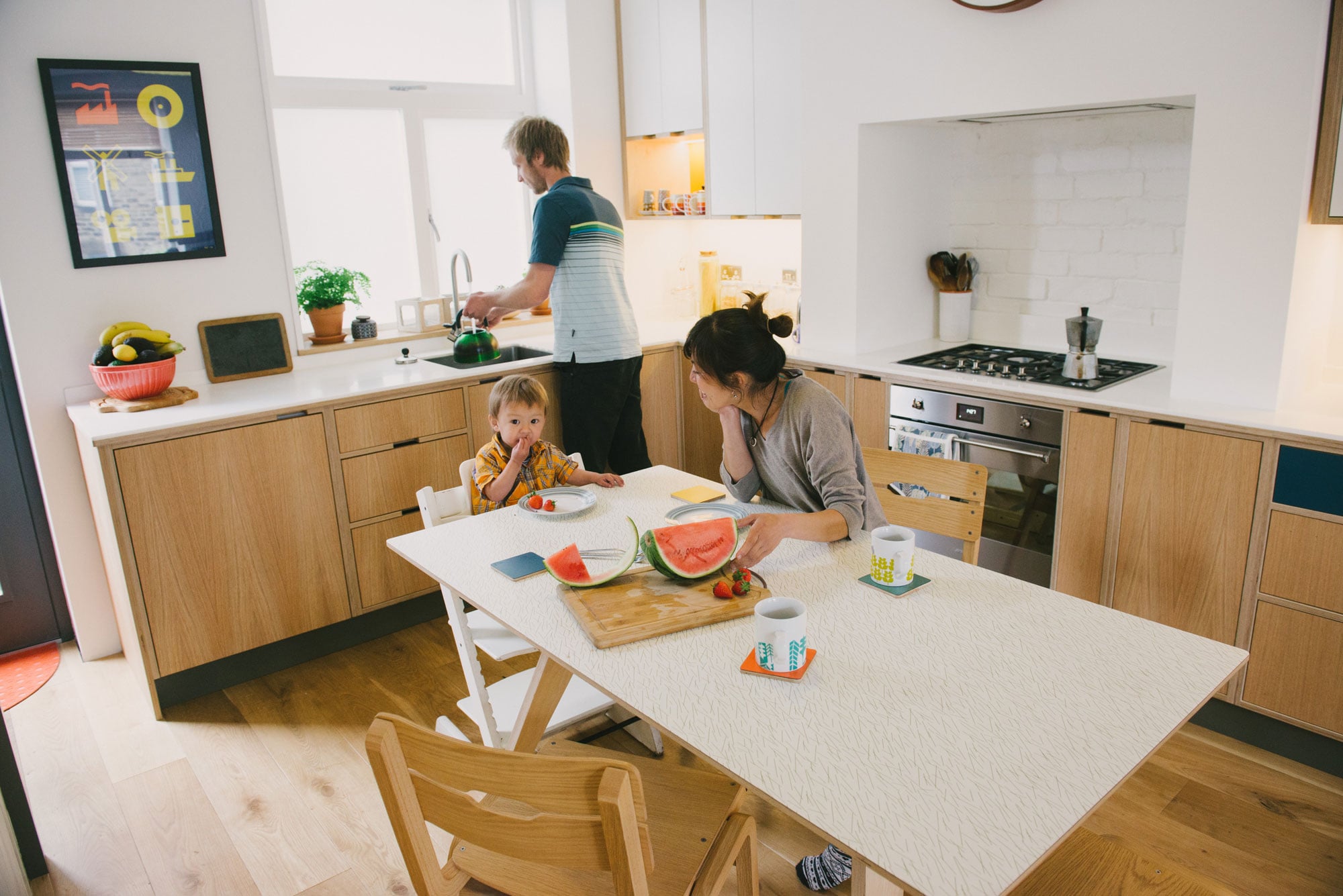 Oak veneer plywood kitchen Modern