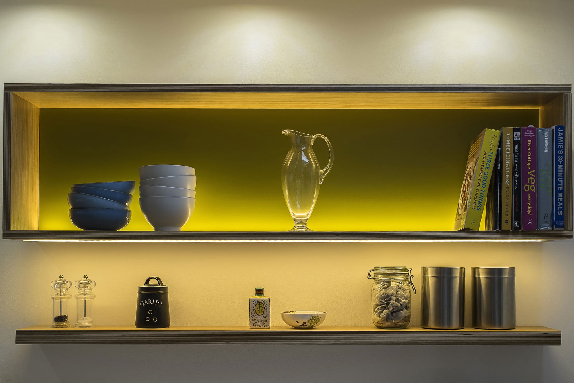 illuminated shelves