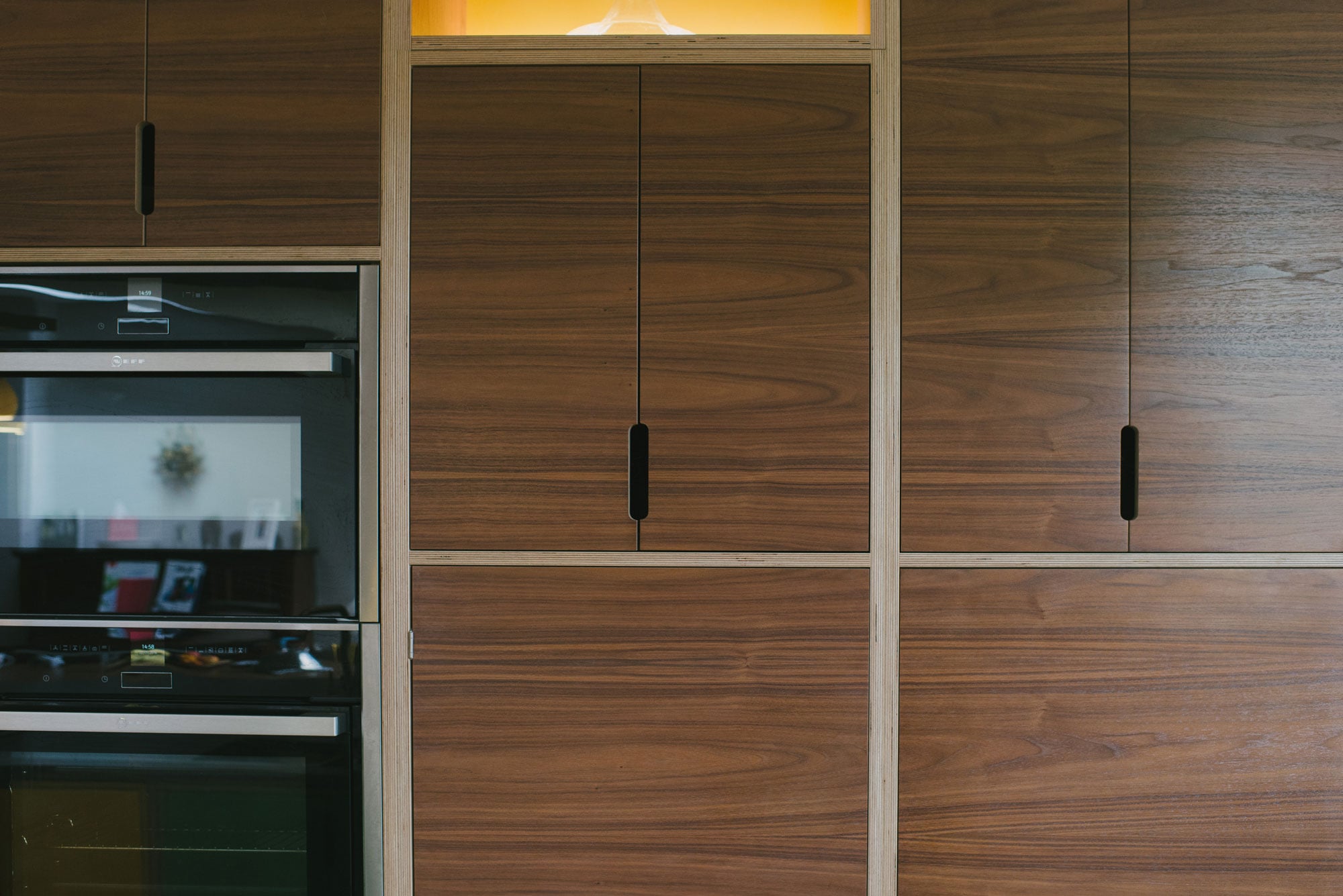 Veneer matching on Walnut kitchen