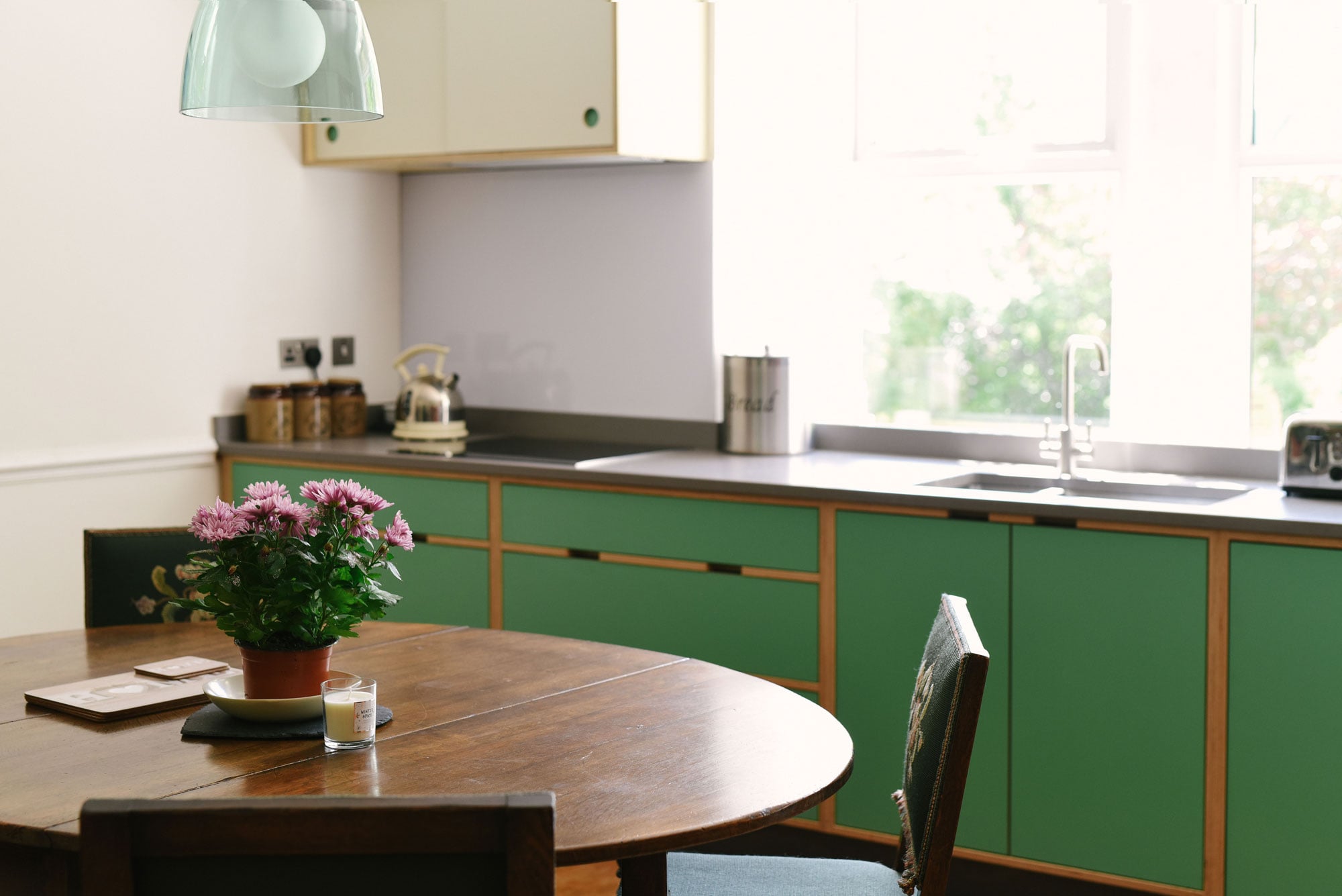 Green Plywood Kitchen