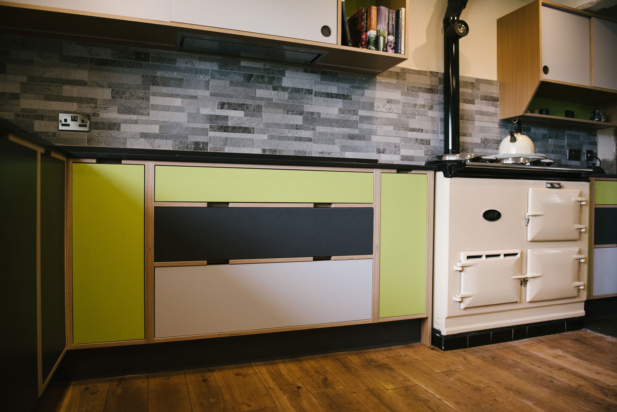 Green Plywood Kitchen