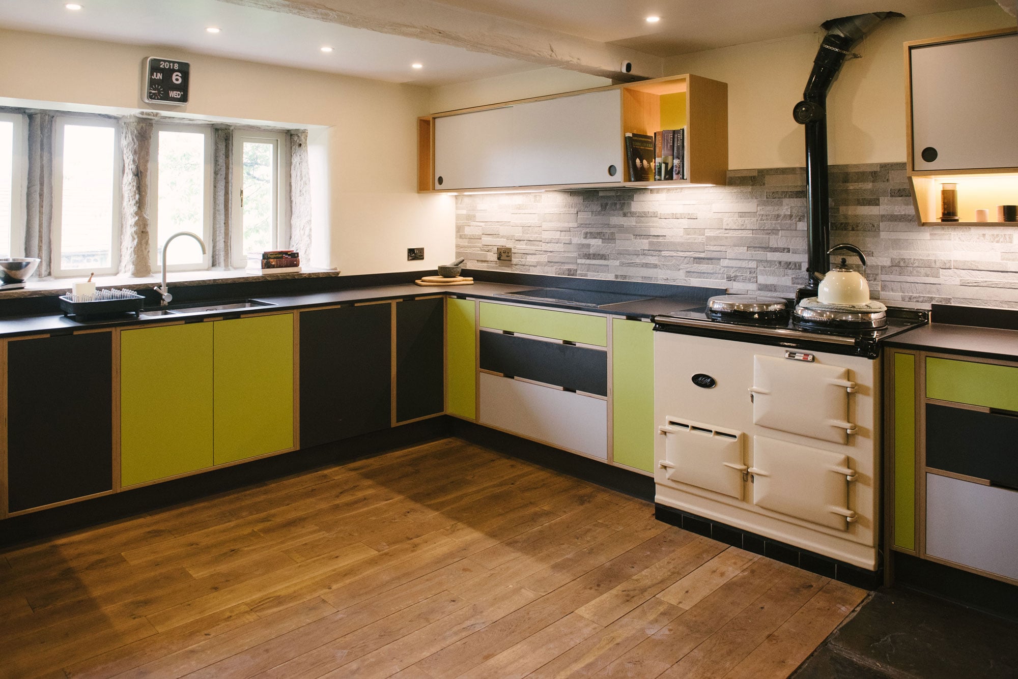 Green Plywood Kitchen