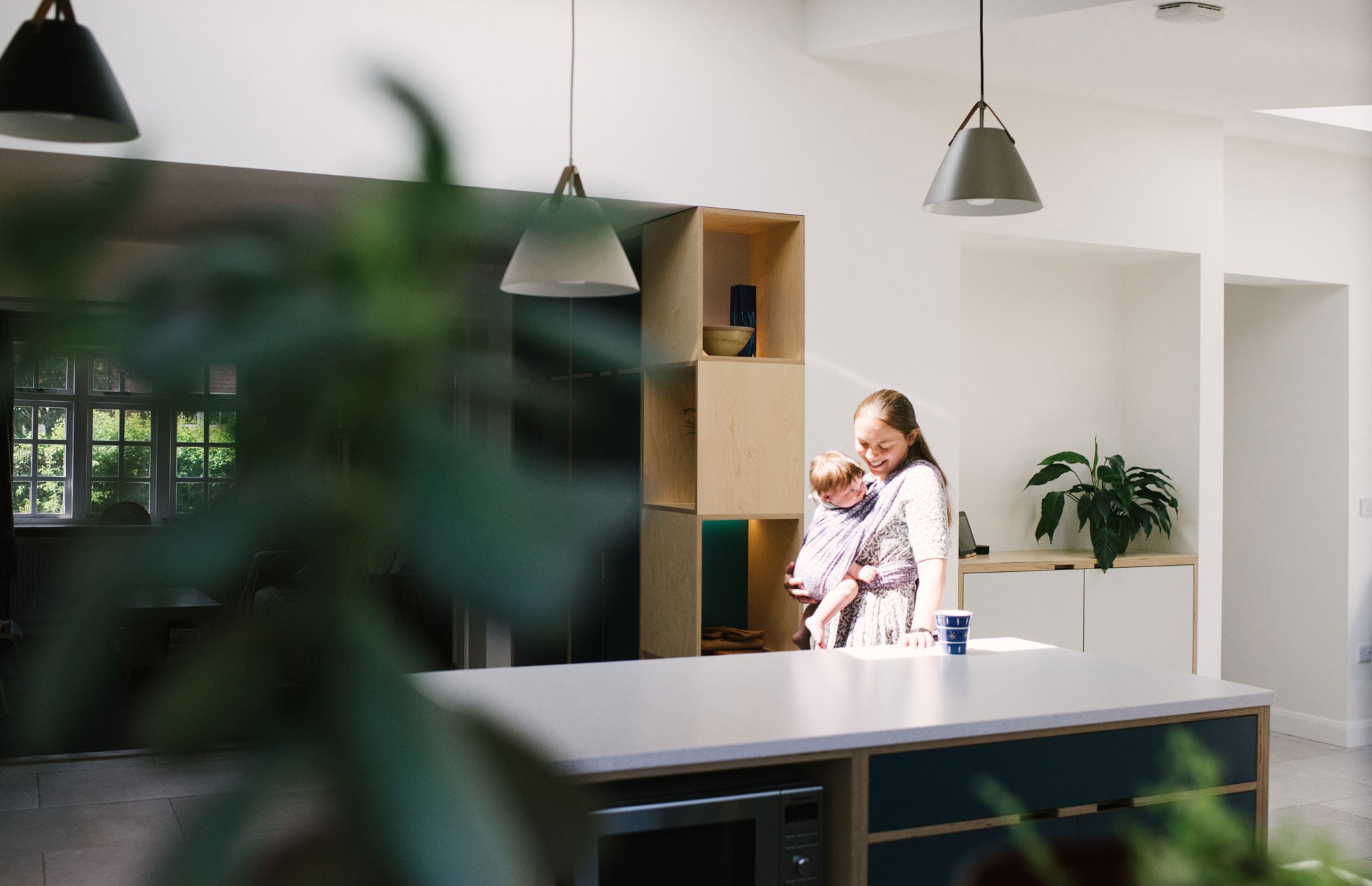 Mother and Child in Kitchen