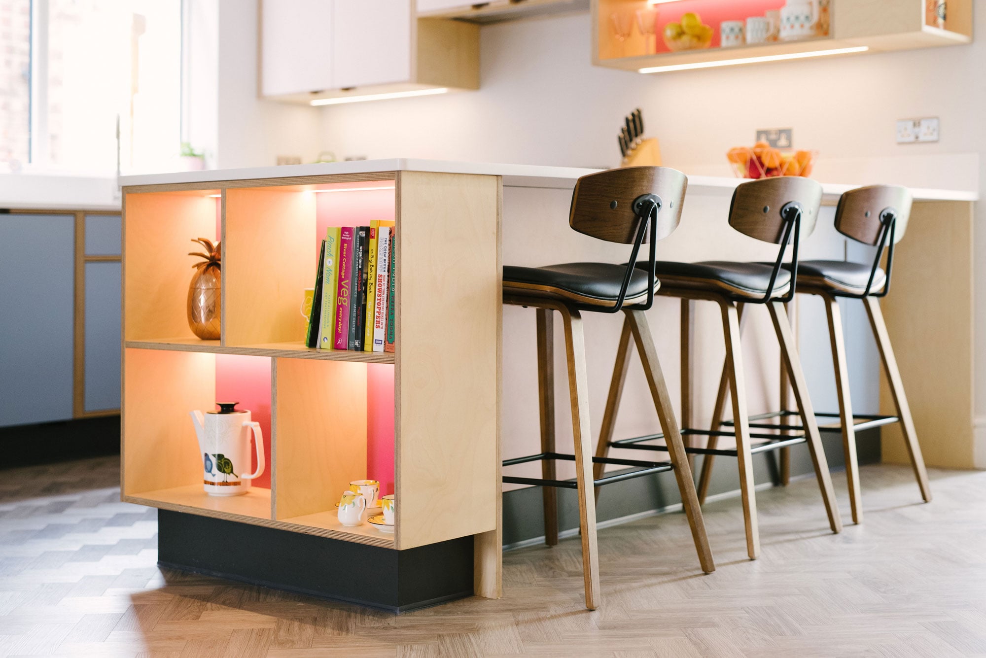 Pink and Blue Breakfast Bar
