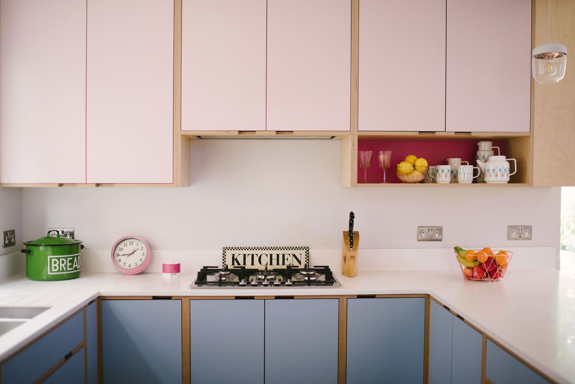 Plywood Kitchen - Pink and Blue 