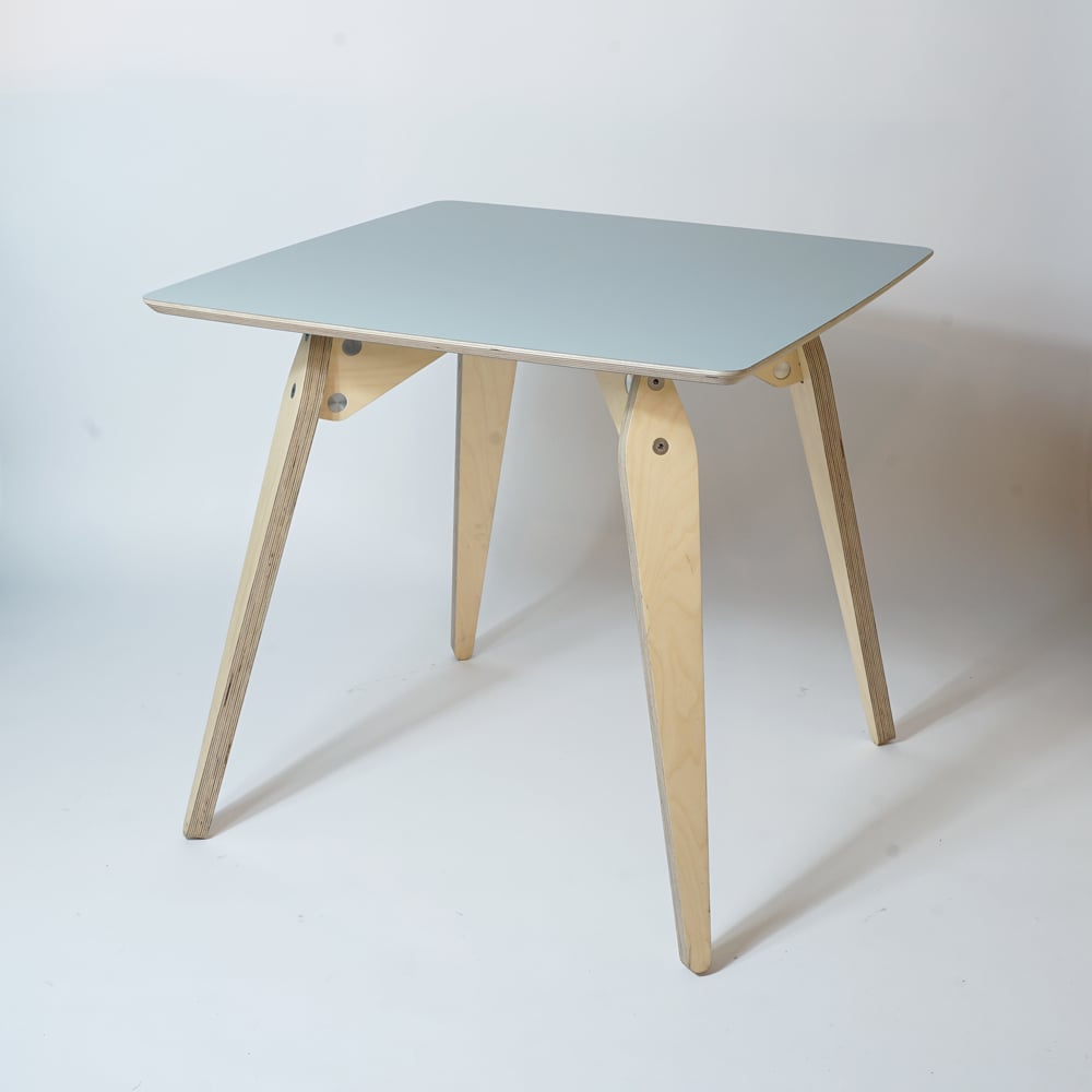wood and wire plywood dining table 