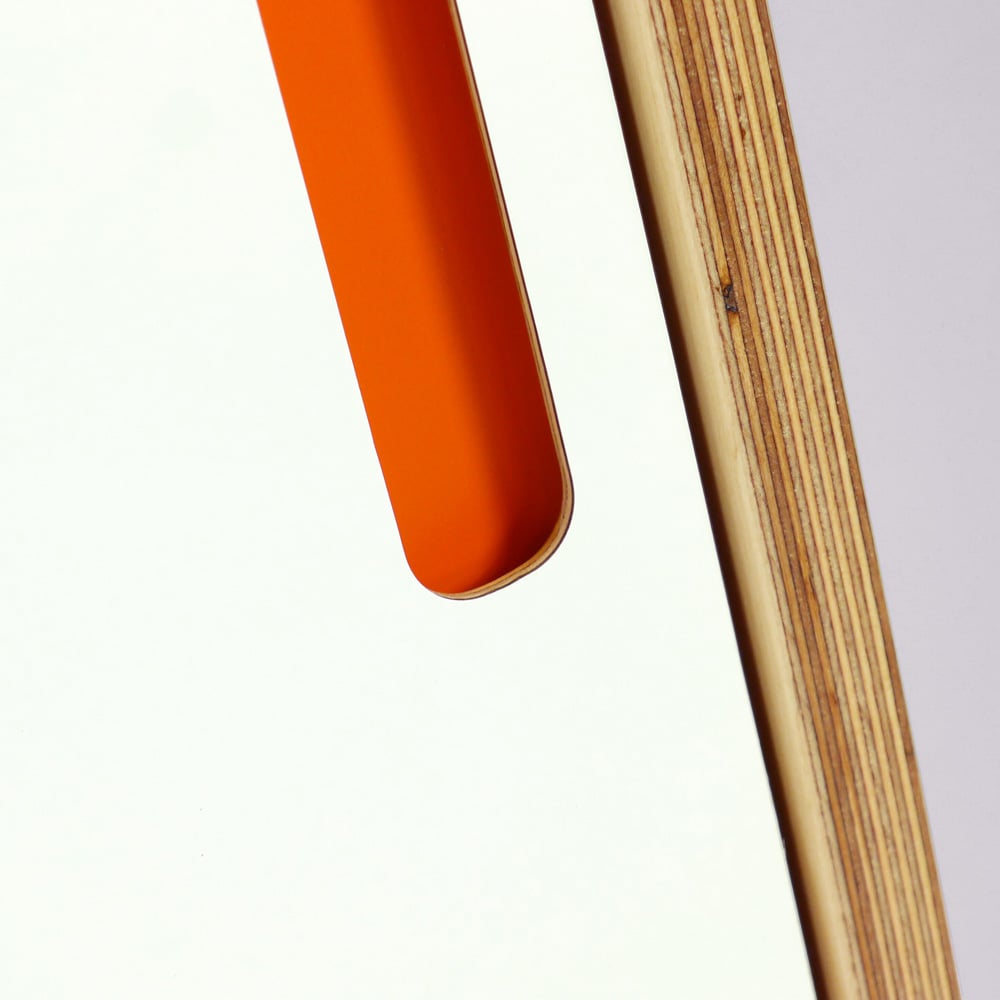 plywood wardrobe handle detail