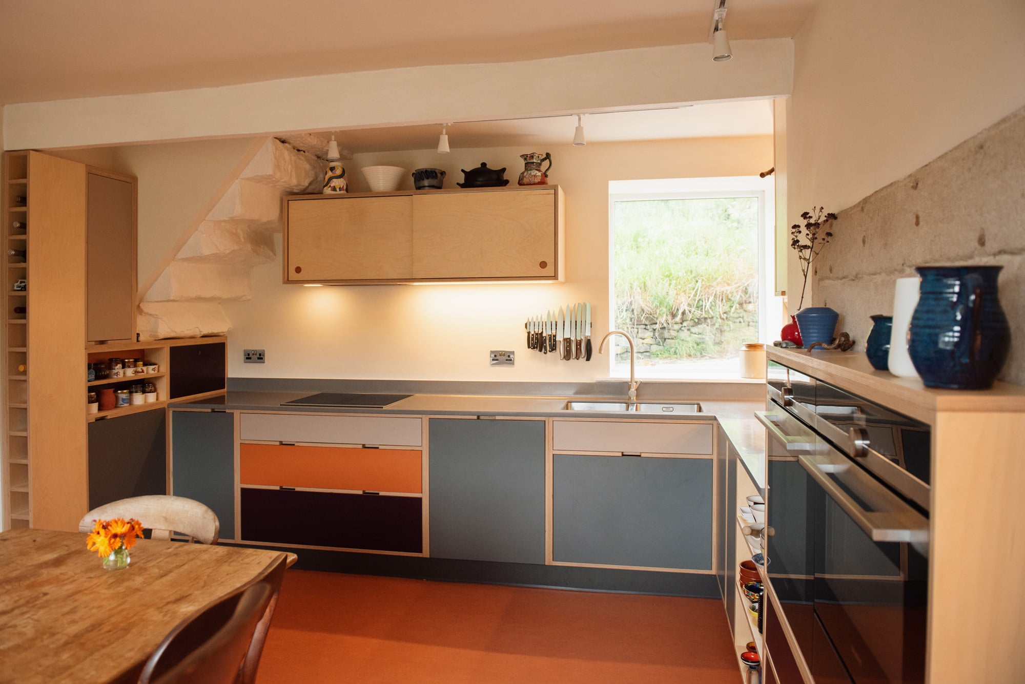 Multicolour plywood kitchen