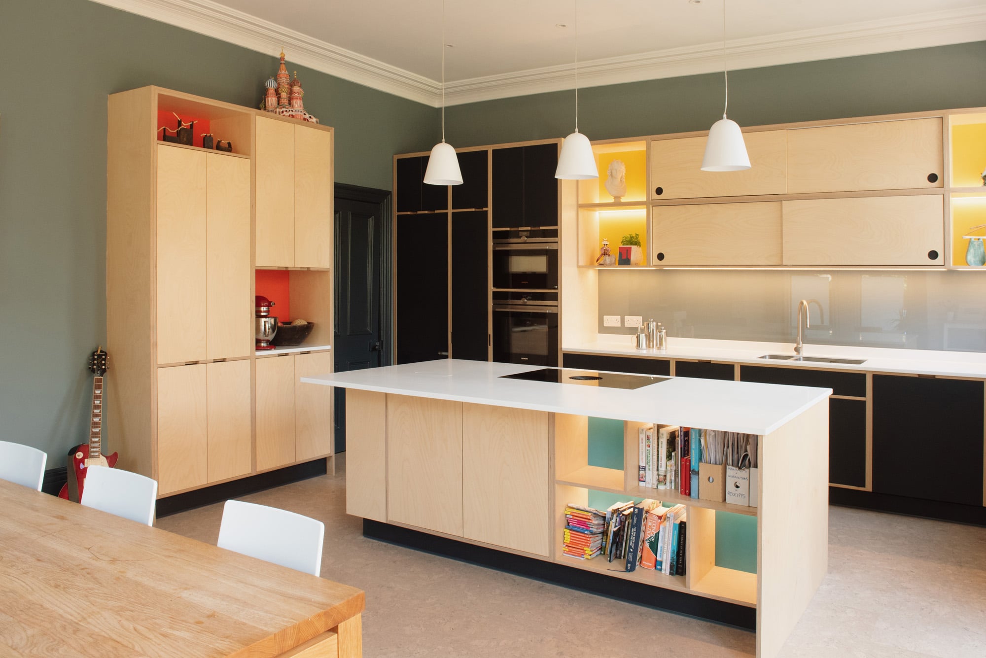 bespoke plywood kitchen in Victorian house