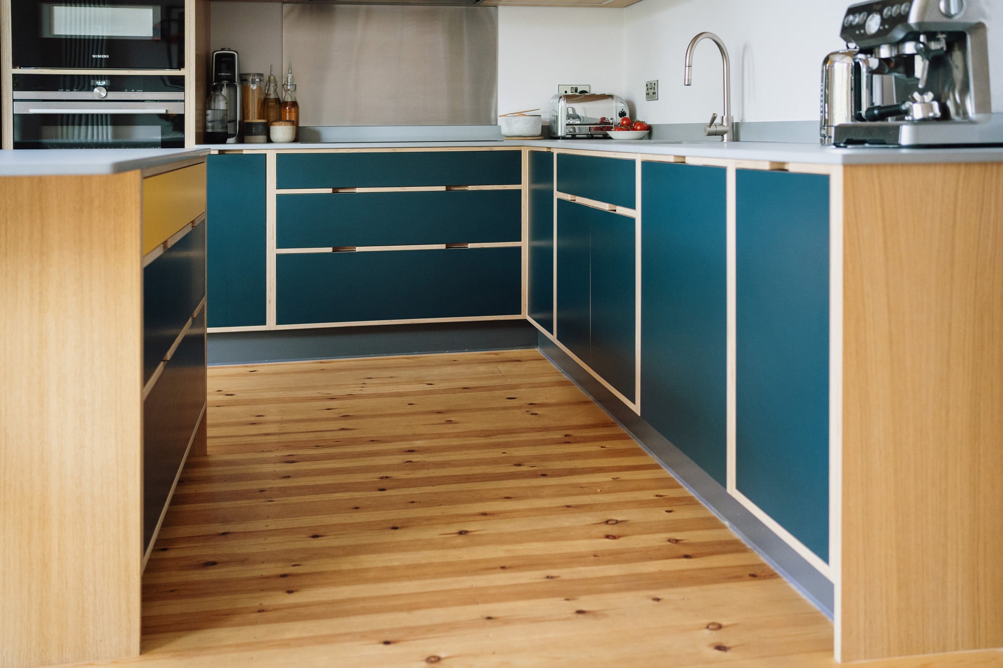 black plywood kitchen 