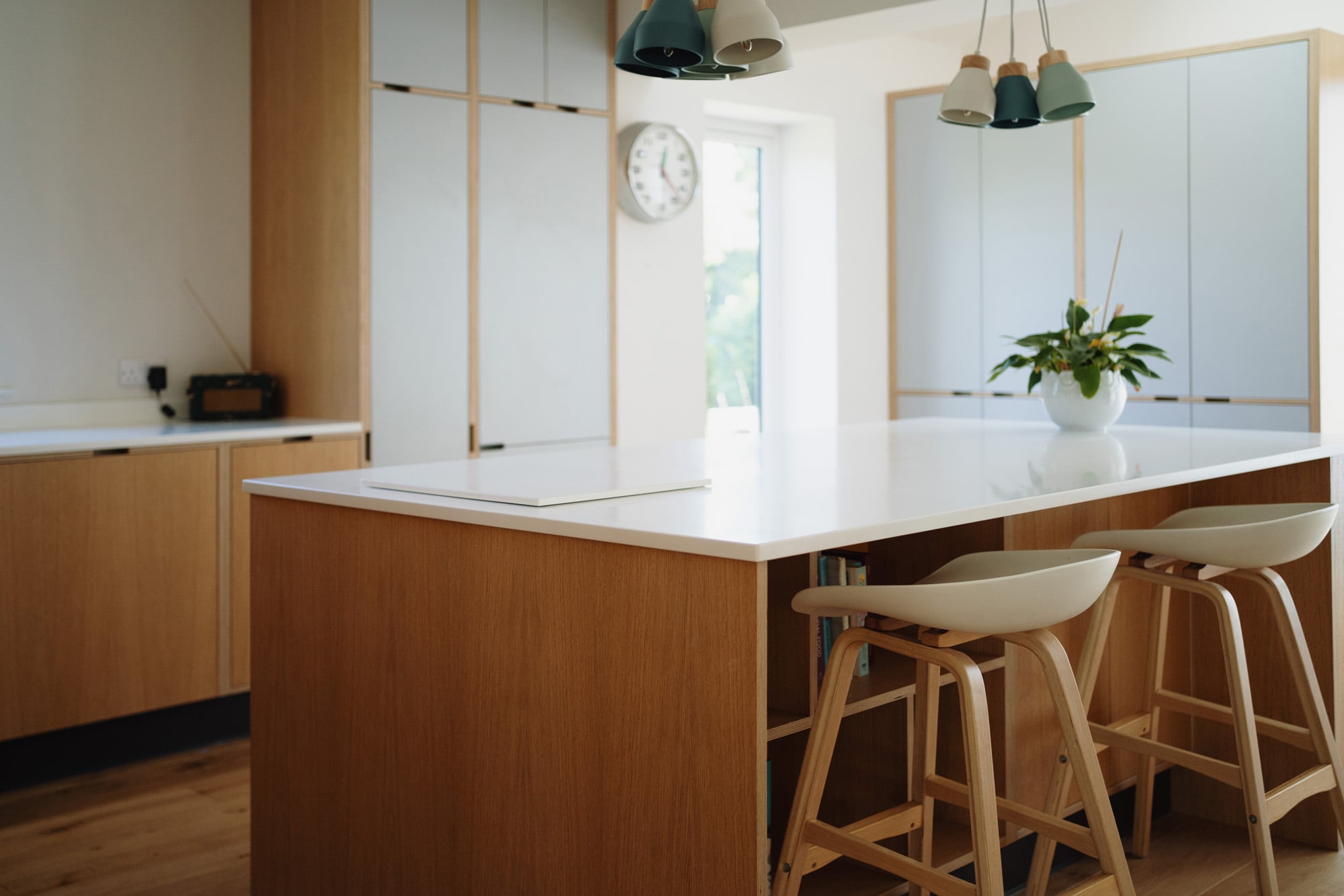 Oak Veneer Kitchen with Island Unit