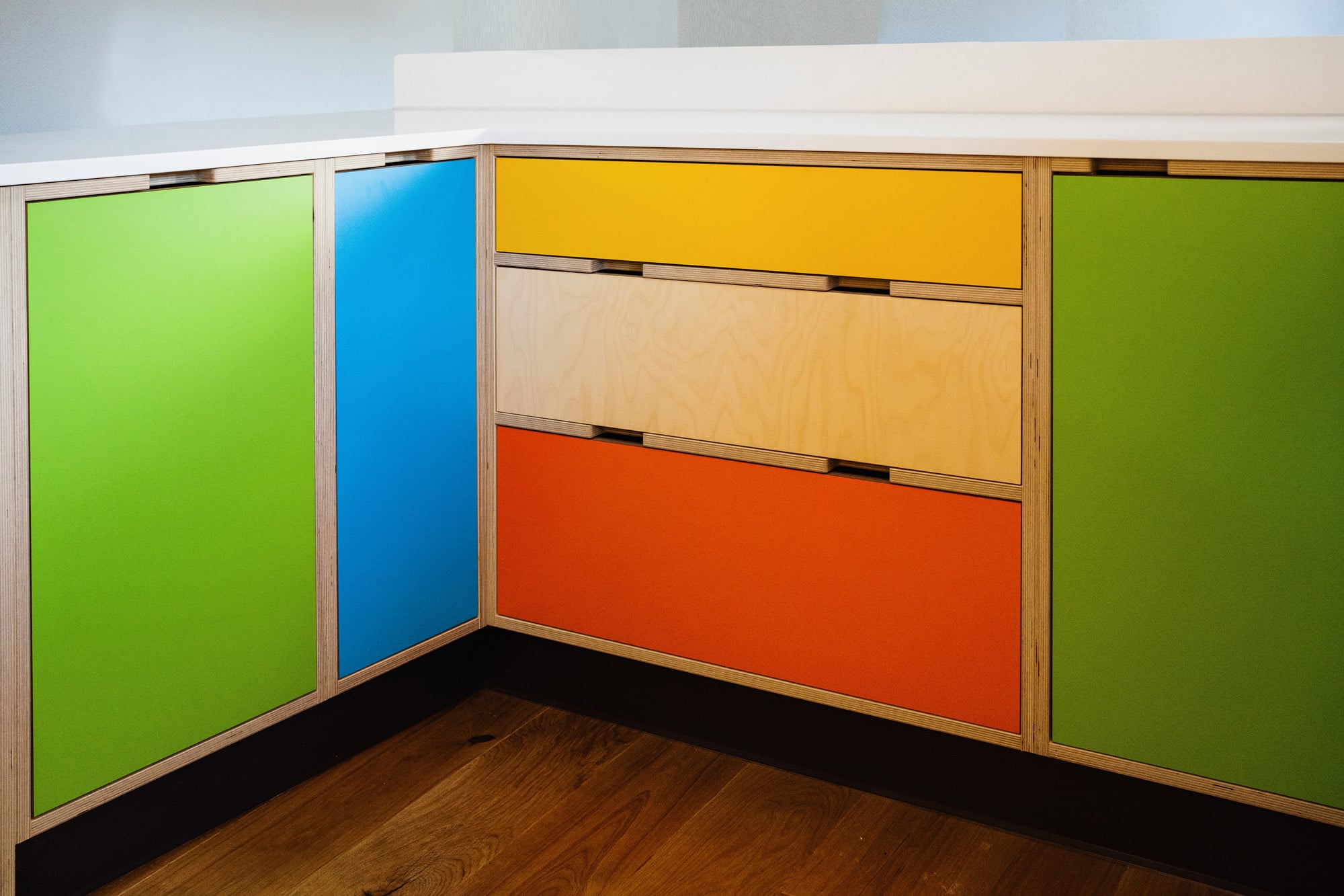 kitchen drawers in multi colours