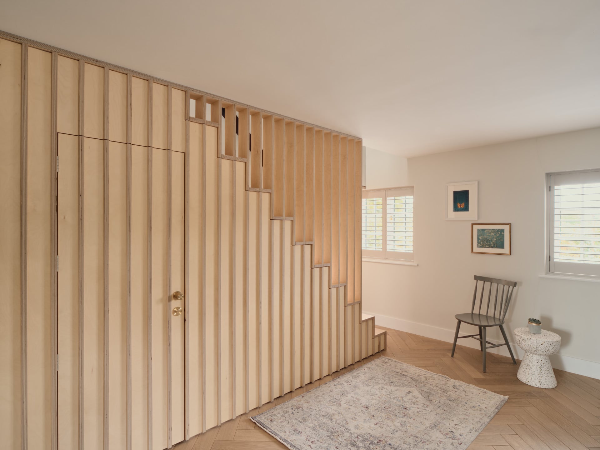 modern birch ply staircase