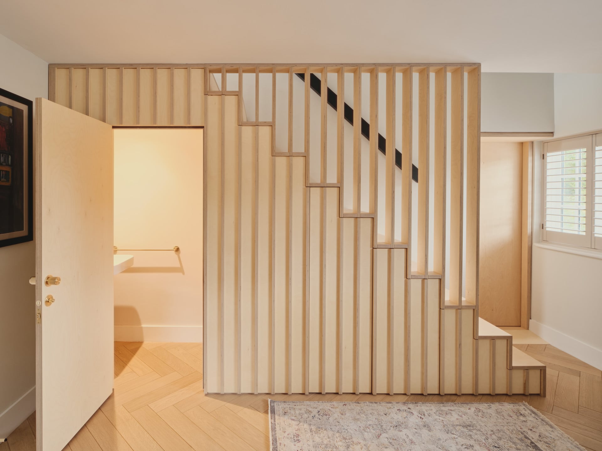 modern under stairs storage