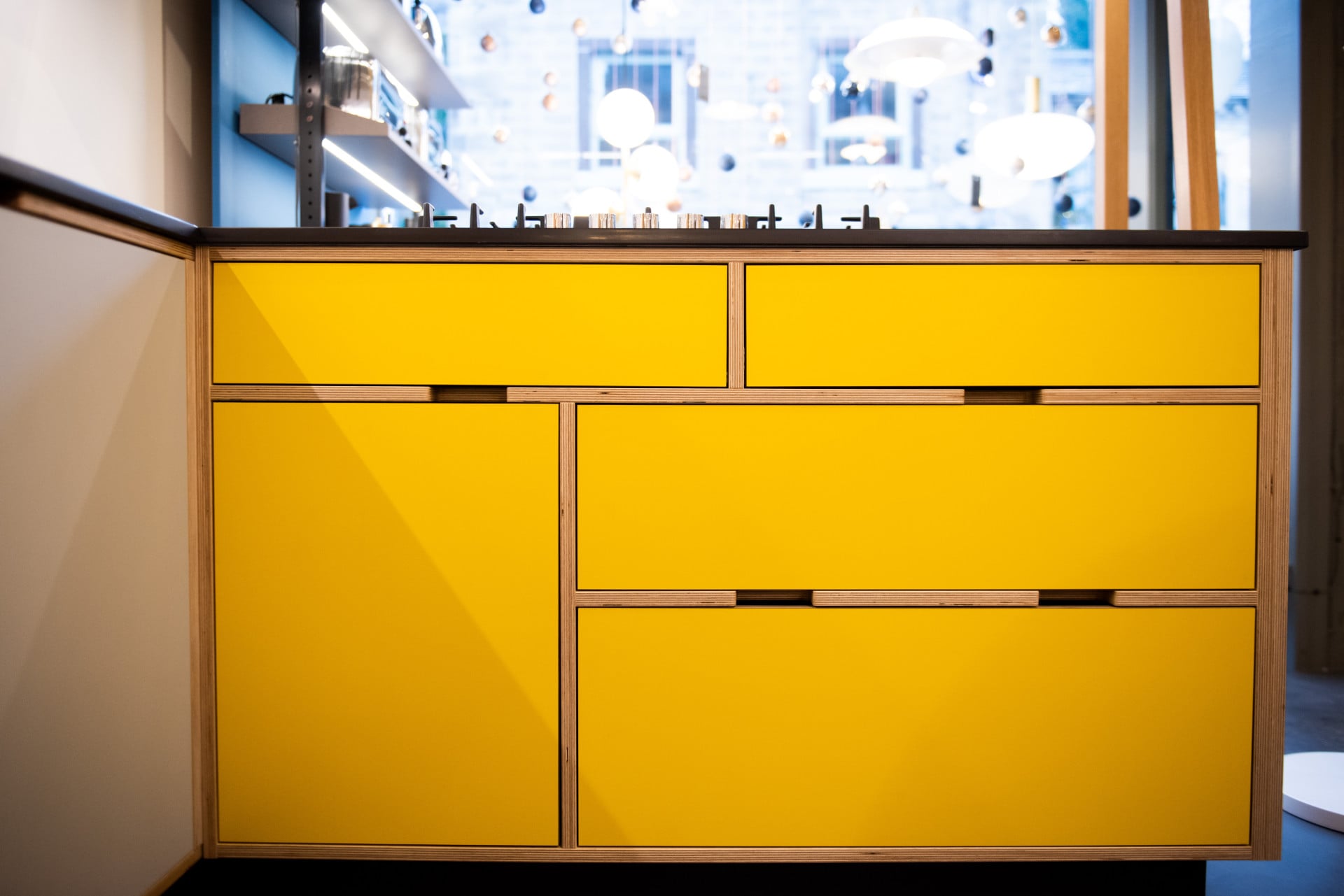 plywood kitchen showroom