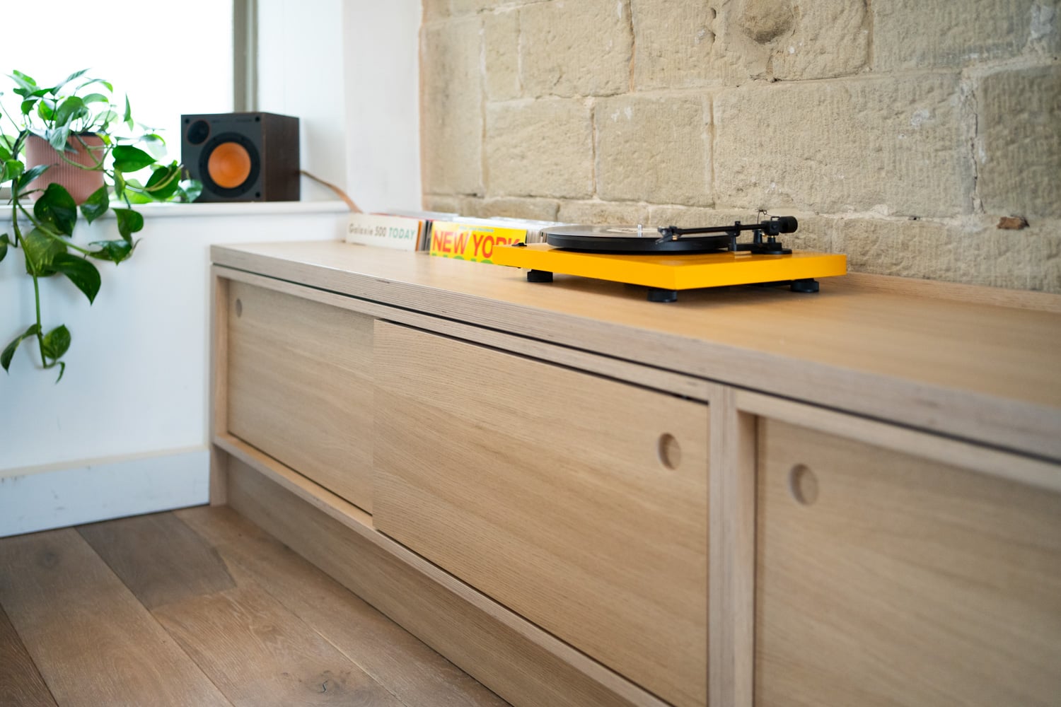 plywood media storage for vynal collection