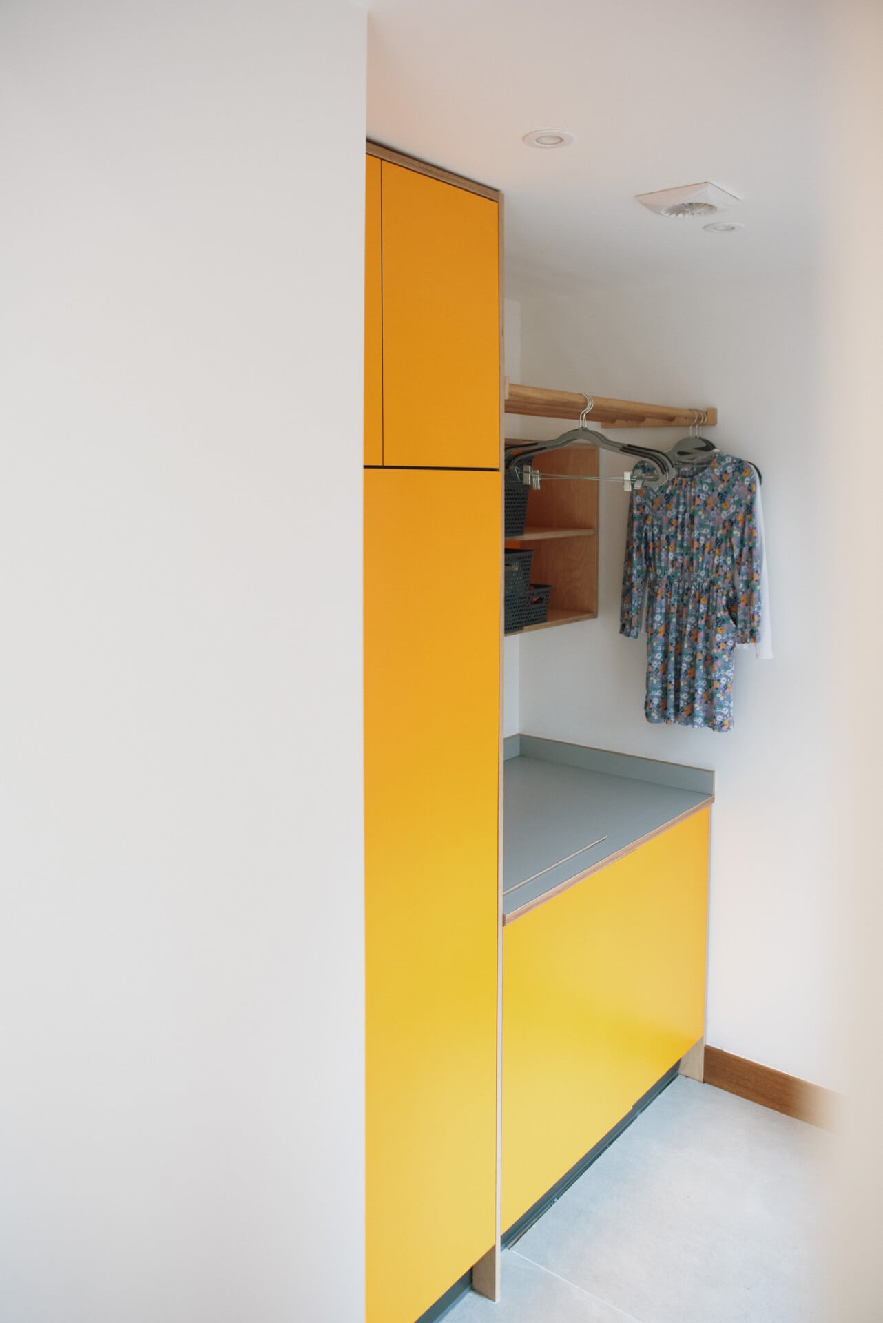 Bold utility storage with concealed space saver sink