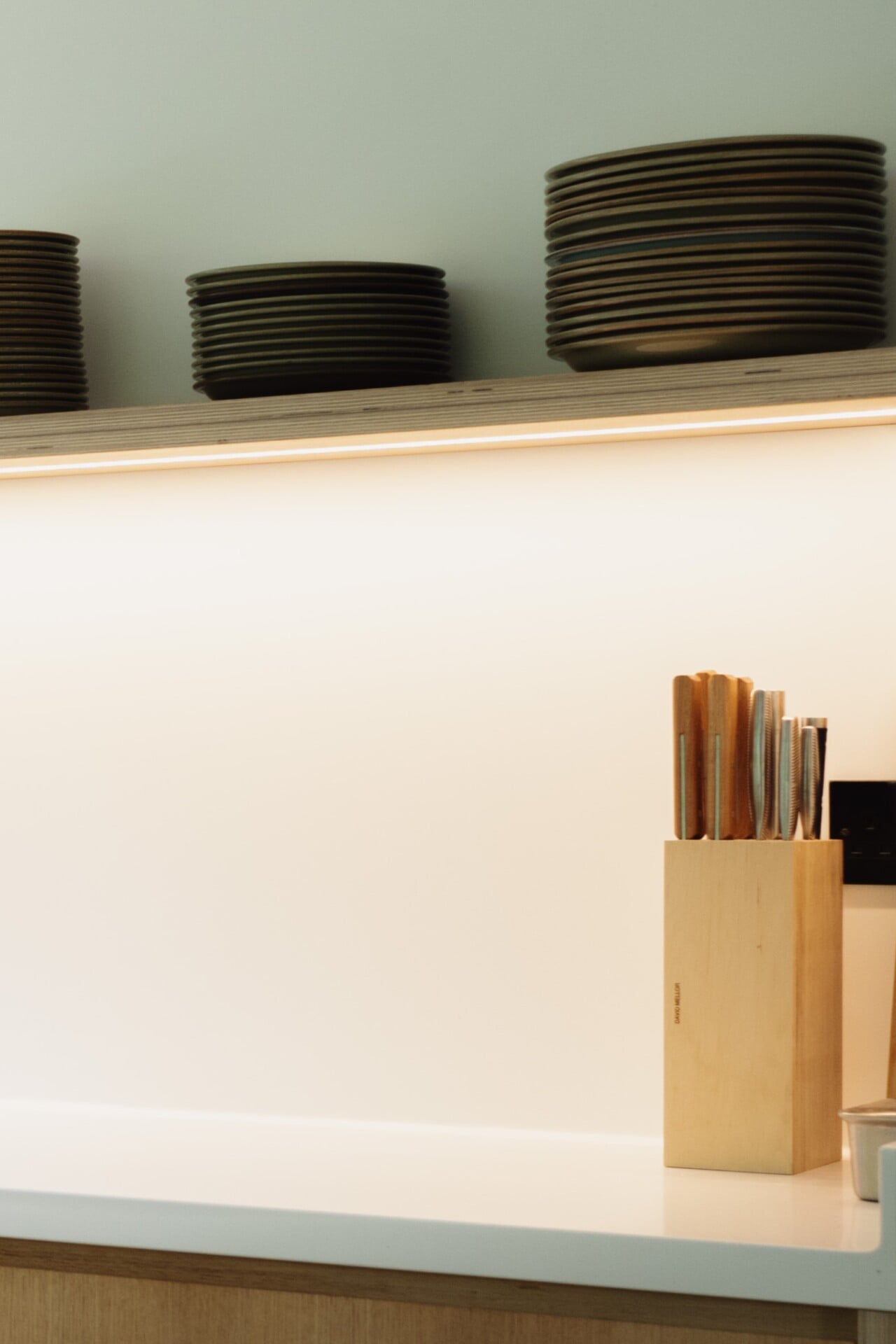 subtle textures accross kitchen surfaces in scandi style kitchen