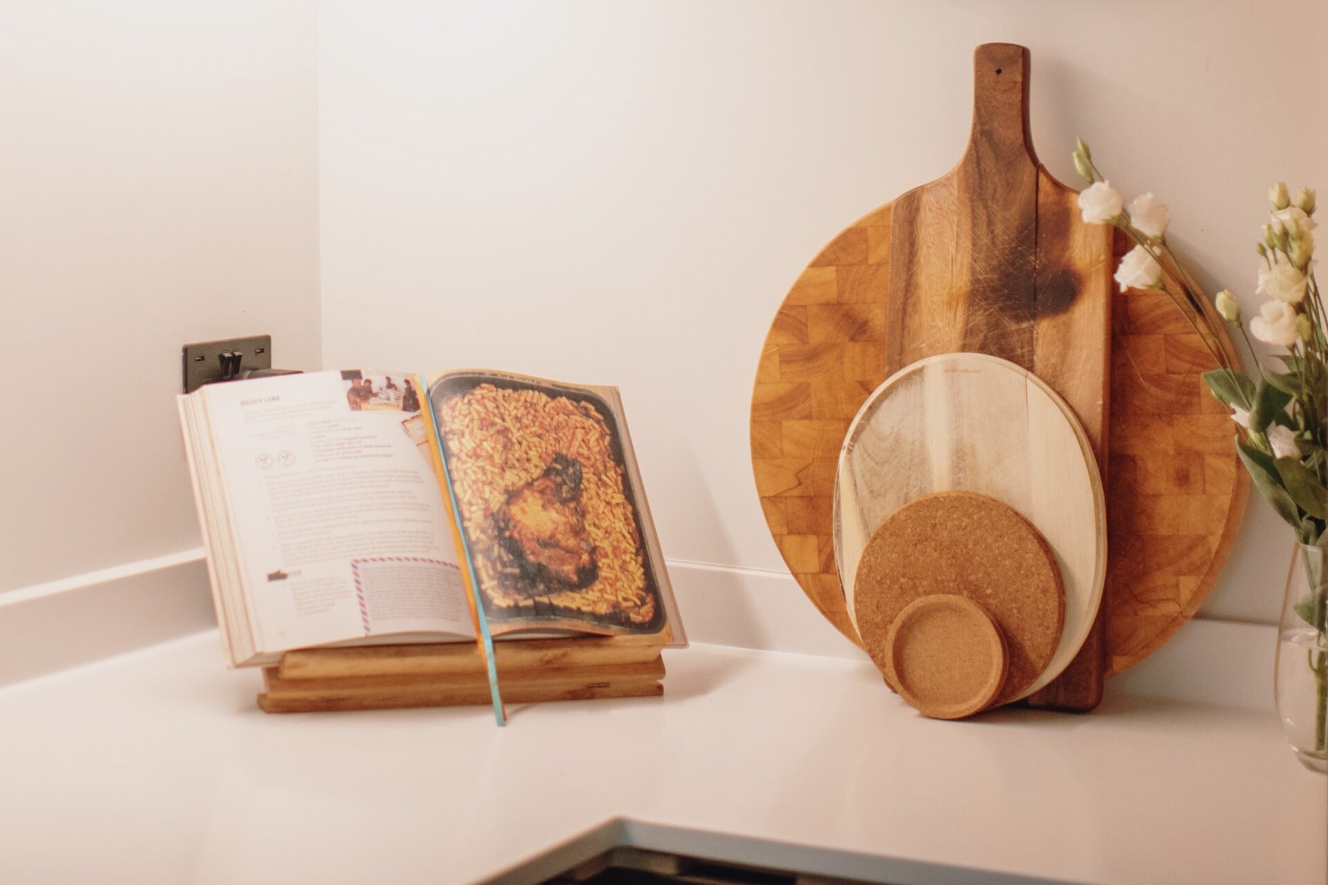 wooden chopping boards in scandinavian kitchen design