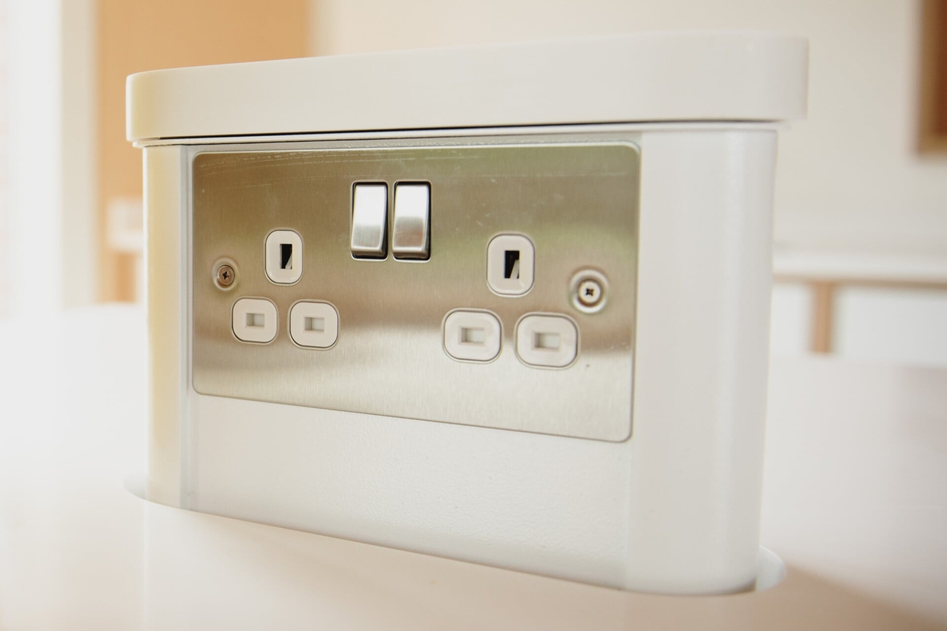 pop up socket in minimalist kitchen
